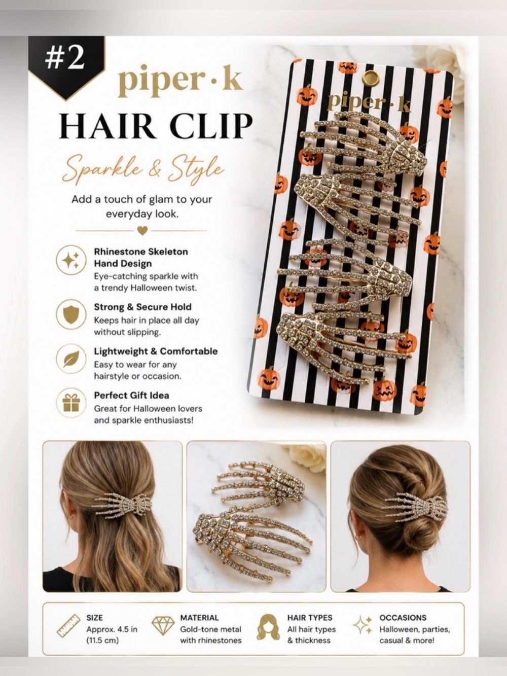 Spooky Hair Clips - Buyer Pick - Picture 3 of 5